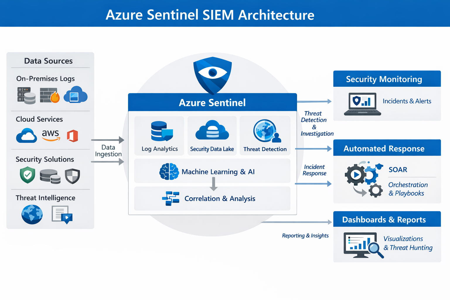 Azure Sentinel SIEM architecture diagram